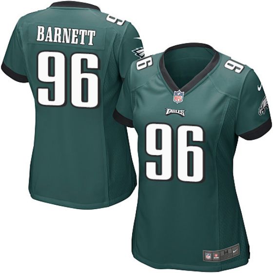 Women Philadelphia Eagles #96 Derek Barnett Green Nike NFL Jerseys->->Women Jersey